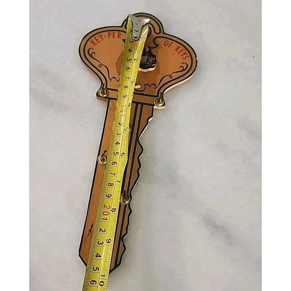 Vintage BOXER/ DOG Head Wood Key-Per of Keys key-shaped wall mount key holder
